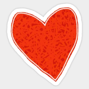 Red Textured Heart Sticker